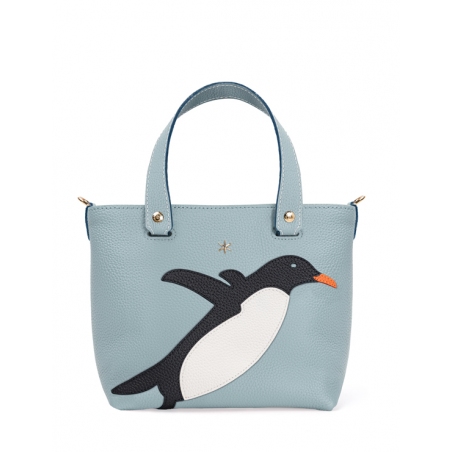 'En L'Air le Sac Pingouin' Sac Cabas Cuir Nappa Dragée & Or