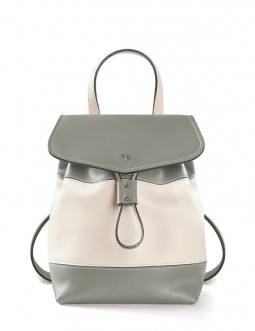 'Fontainebleau' Sac à dos Cuir Tourterelle & Argent