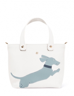 'En L'Air le Sac Le Chat' Nappa Leather Handbag Snow White & Gold