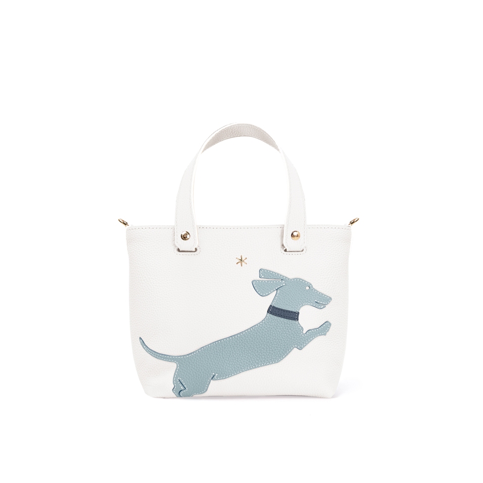 'En L'Air le Sac Le Chat' Sac Cabas Cuir Nappa Neige & Or