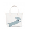 'En L'Air le Sac Le Chat' Sac Cabas Cuir Nappa Neige & Or