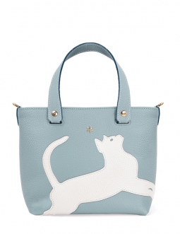 'En L'Air le Sac Le Chat' Sac Cabas Cuir Nappa Dragée & Or