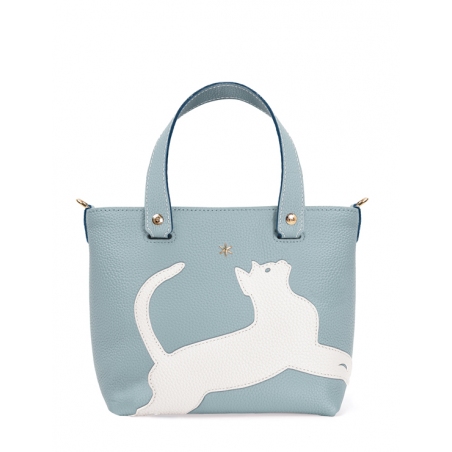 'En L'Air le Sac Le Chat' Sac Cabas Cuir Nappa Dragée & Or