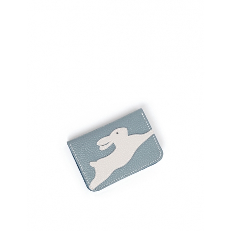 'En L'Air Carte Lièvre' Porte Carte Cuir Nappa Dragée