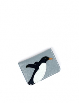 'En L'Air Carte Pingouin' Porte Carte Cuir Nappa Dragée