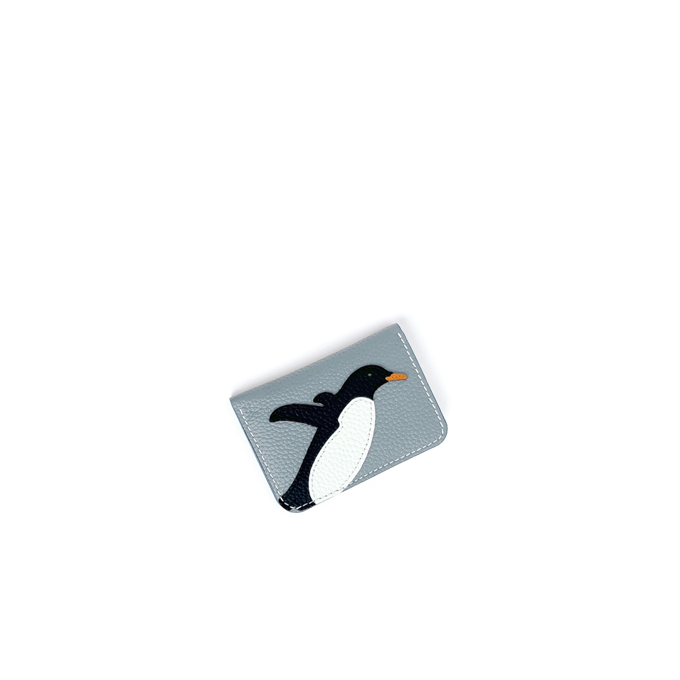 'En L'Air Carte Pingouin' Porte Carte Cuir Nappa Dragée