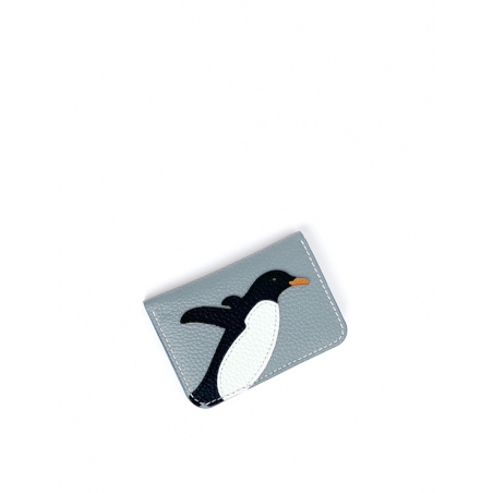 'En L'Air Carte Pingouin' Porte Carte Cuir Nappa Dragée