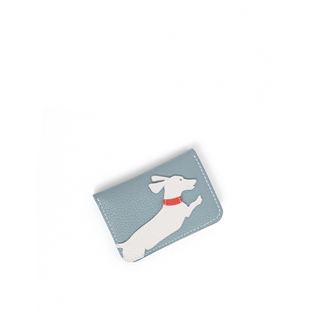 'En L'Air Carte Téckel'  Nappa Leather Card Holder Dragée