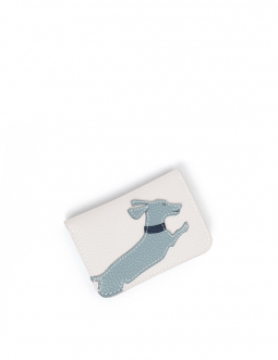 'En L'Air Carte Téckel' Porte Carte Cuir Nappa Neige