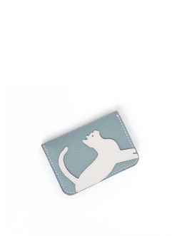 'En L'Air Carte Le Chat' Porte Carte Cuir Nappa Dragée