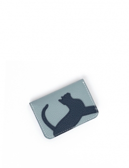 'En L'Air Carte Le Chat' Porte Carte Cuir Nappa Dragée