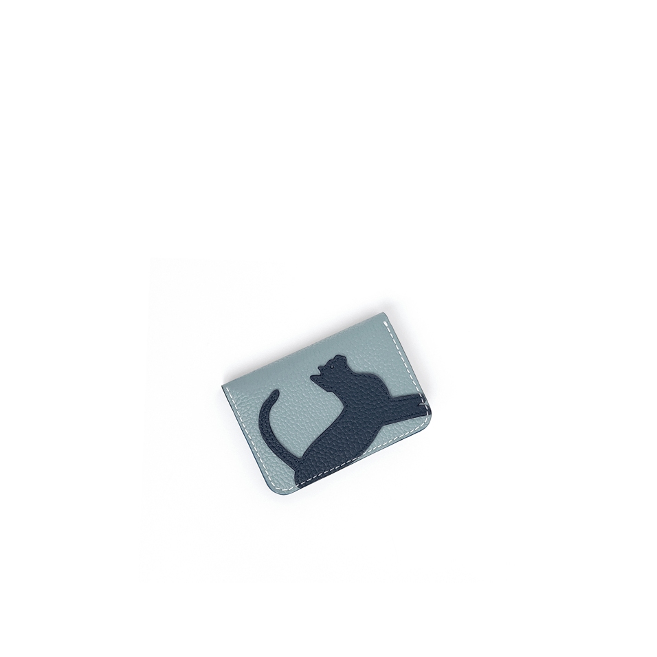 'En L'Air Carte Le Chat'  Nappa Leather Card Holder Dragée