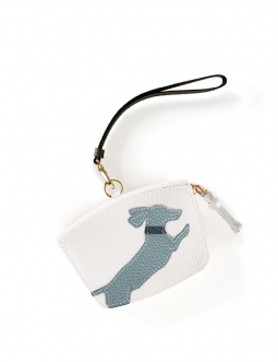 'En L'Air Monnaie Téckel'  Nappa Leather Wallet Snow White
