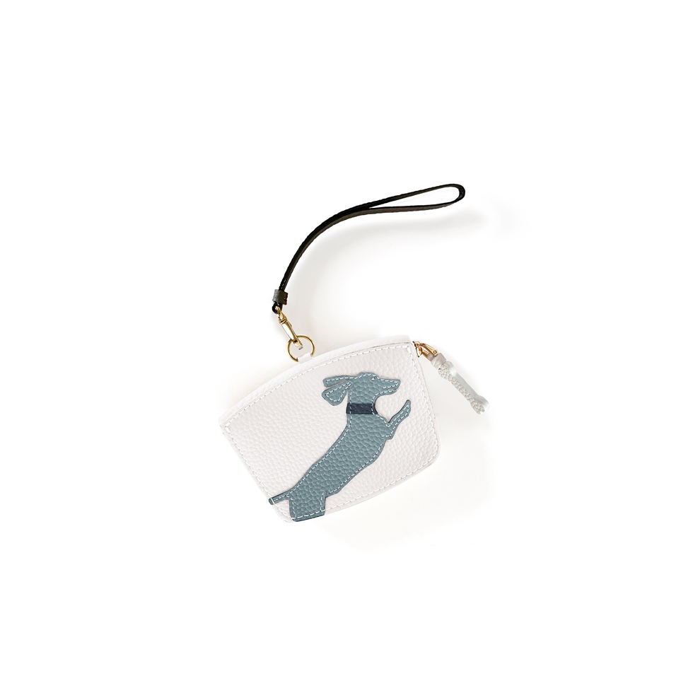 'En L'Air Monnaie Téckel'  Nappa Leather Wallet Snow White