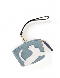 'En L'Air Monnaie Chat' Porte Monnaie Cuir Nappa Dragée