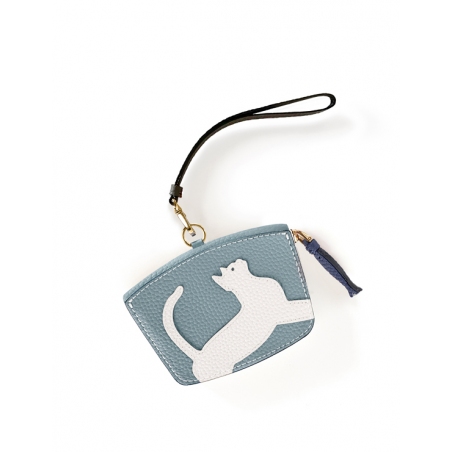 'En L'Air Monnaie Chat'  Nappa Leather Wallet Dragée