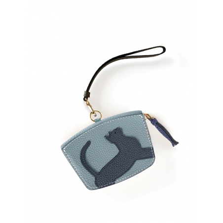 'En L'Air Monnaie Chat' Porte Monnaie Cuir Nappa Dragée