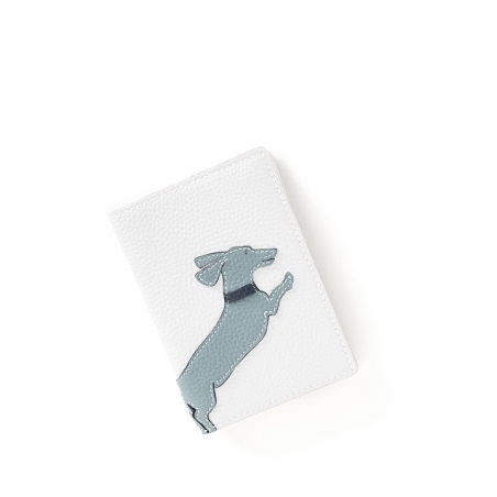 'En L'Air Voyage Téckel' Nappa Leather passport Holder Snow White