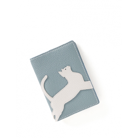 'En L'Air Voyage Chat' Nappa Leather passport Holder Dragée