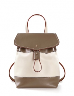 'Fontainebleau' Sac à dos Cuir Grizzli & Or