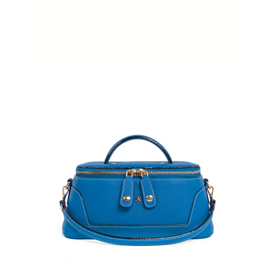 'Lingot' Nappa Leather handbag Cyan & Gold