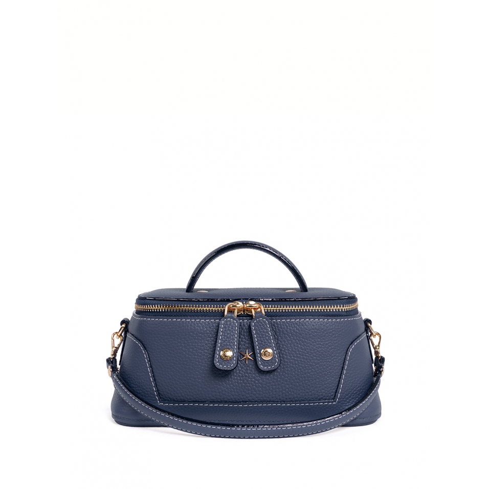 'Lingot' Sac à main Cuir Nappa Marine & Or
