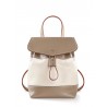 'Fontainebleau' Leather Backpack Taupe & Silver