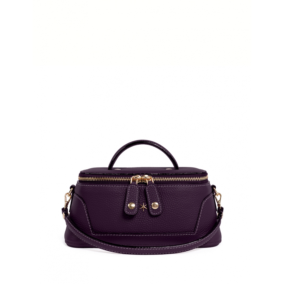 'Lingot' Nappa Leather handbag Dark Purple & Gold