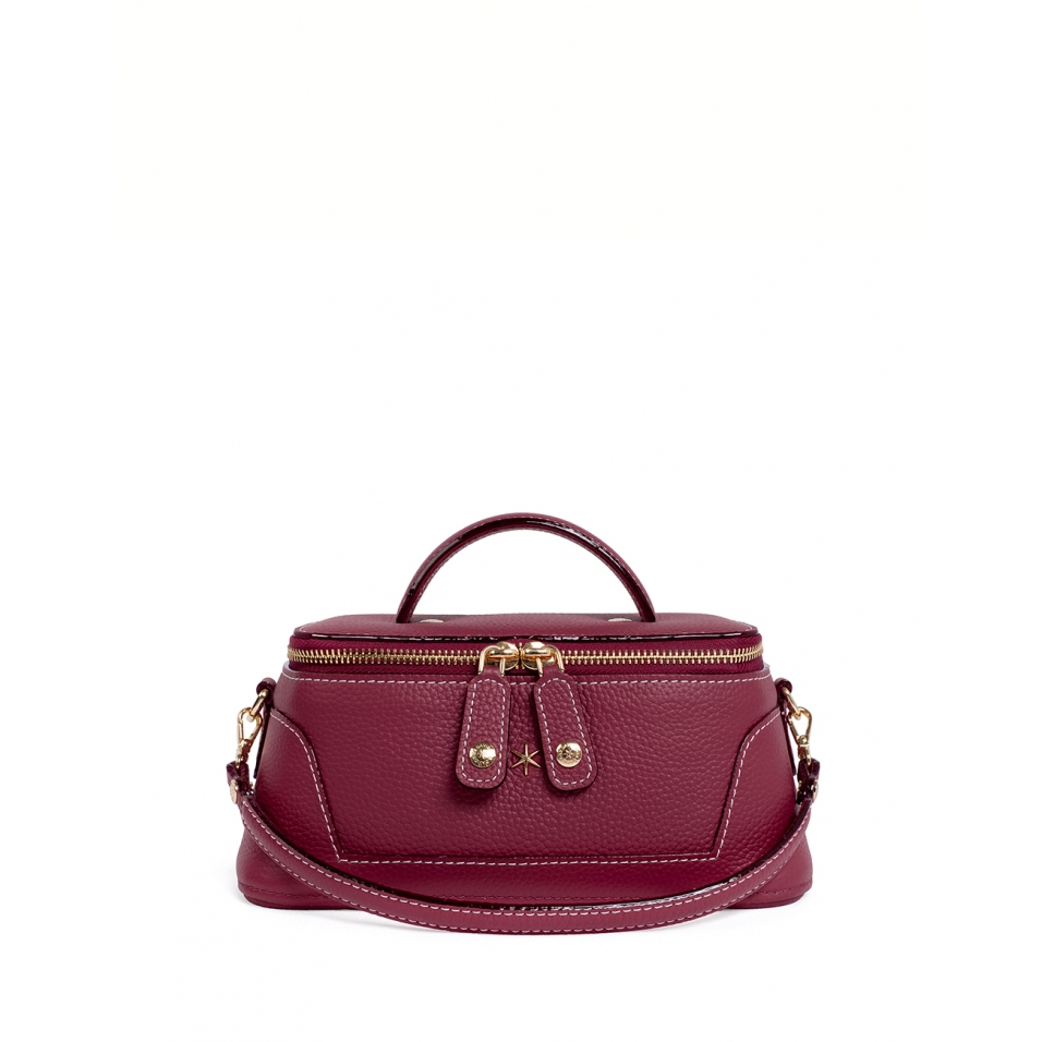 'Lingot' Nappa Leather handbag Dark Red & Gold