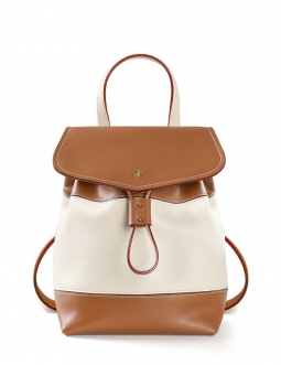 'Fontainebleau' Sac à dos Cuir Cognac & Or