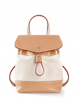 'Fontainebleau' Leather Backpack Dijon & Silver