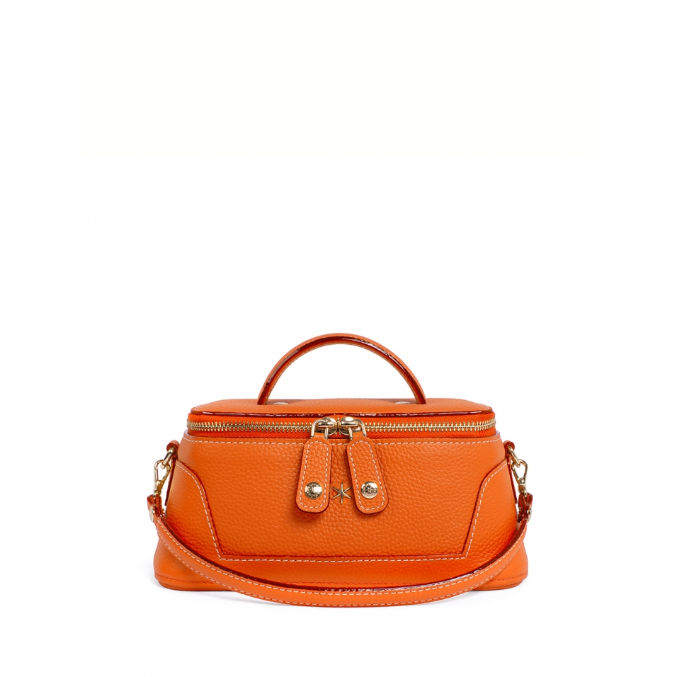 'Lingot' Nappa Leather handbag Orange & Gold