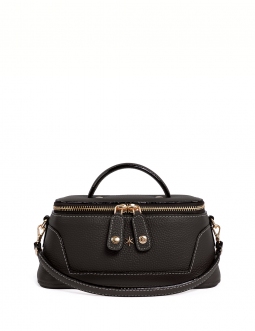 'Lingot' Nappa Leather handbag Chocolate & Gold