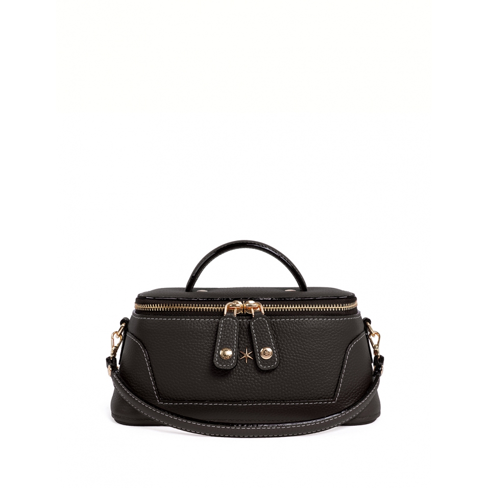 'Lingot' Nappa Leather handbag Chocolate & Gold