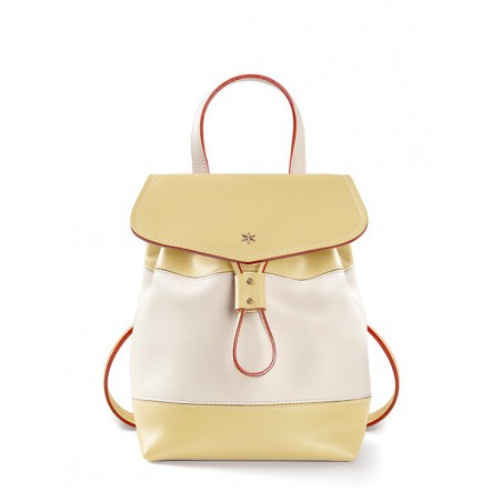 'Fontainebleau' Leather Backpack Anis & Gold