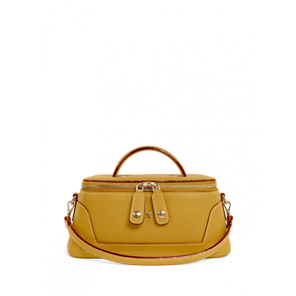 'Lingot' Nappa Leather handbag Moutarde & Gold