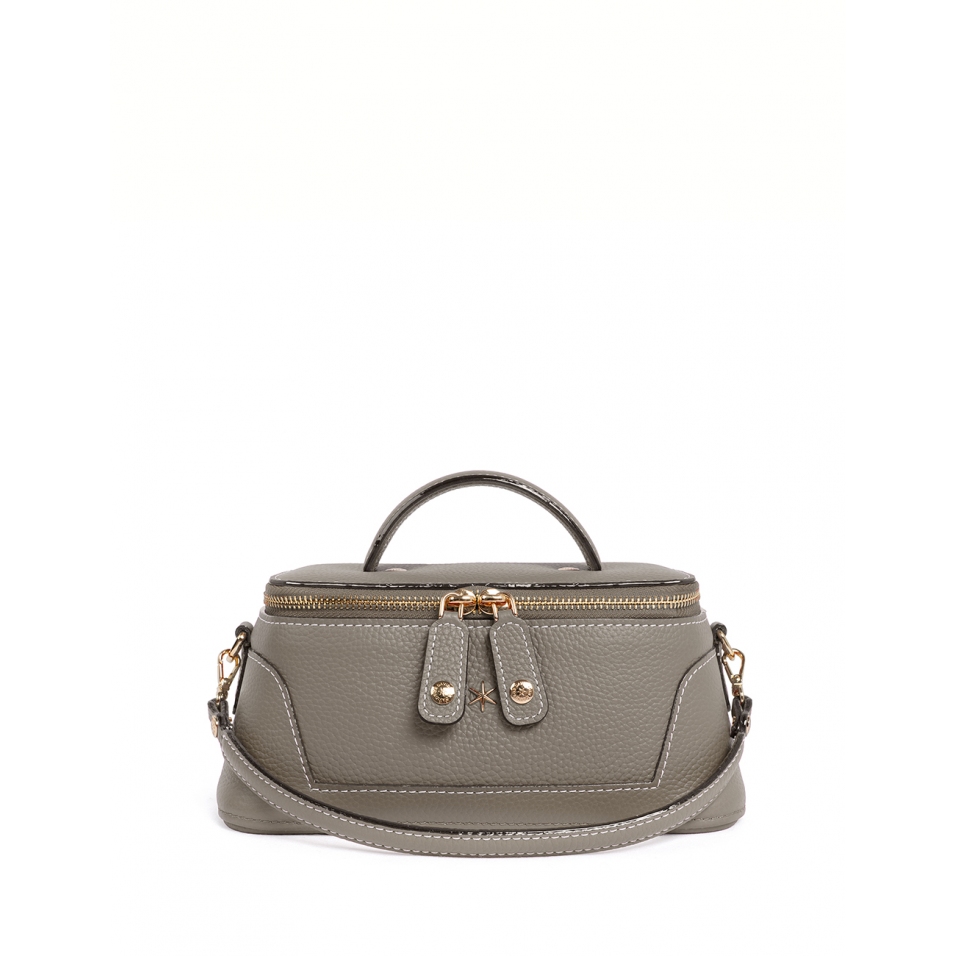 'Lingot' Sac à main Cuir Nappa Tourterelle & Or