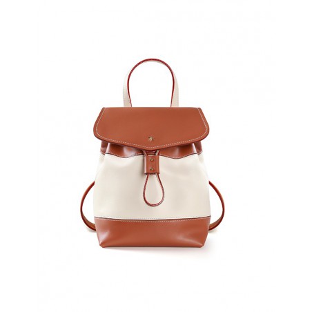 'Fontainebleau Duo' Leather Backpack Cognac & Gold