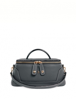 'Lingot' Sac à main Cuir Nappa Ardoise & Or