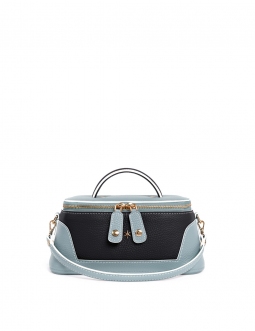 'Lingot Duo' Sac à main Cuir Nappa Dragée, Ébène & Or