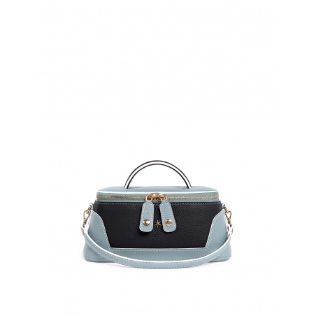 'Lingot Duo' Sac à main Cuir Nappa Dragée, Ébène & Or