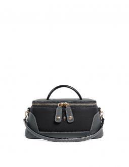 'Lingot Duo' Sac à main Cuir Nappa Ardoise, Ébène & Or