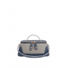 'Lingot Duo' Sac à main Cuir Nappa Bleu Nuit, Perle & Or
