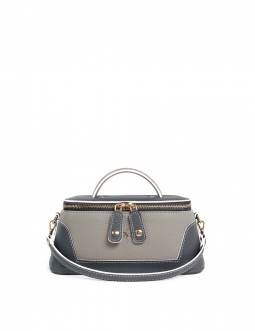'Lingot Duo' Nappa Leather handbag Dark Ardoise, Pearl Grey & Gold