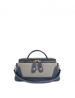 'Lingot Duo' Sac à main Cuir Nappa Bleu Nuit, Perle & Or
