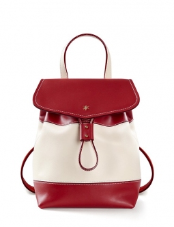 'Fontainebleau' Sac à dos Cuir Bordeaux & Or