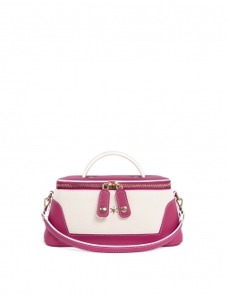 'Lingot Duo' Sac à main Cuir Nappa Fuchsia, Crème & Or