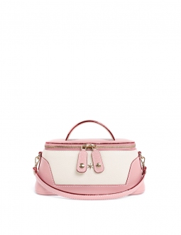'Lingot Duo' Sac à main Cuir Nappa Rose Poudré, Crème & Or