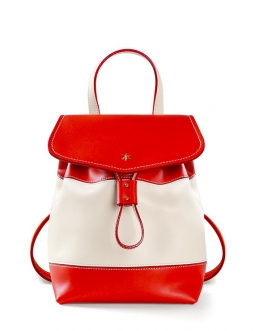 'Fontainebleau' Sac à dos Cuir Écrevisse & Or