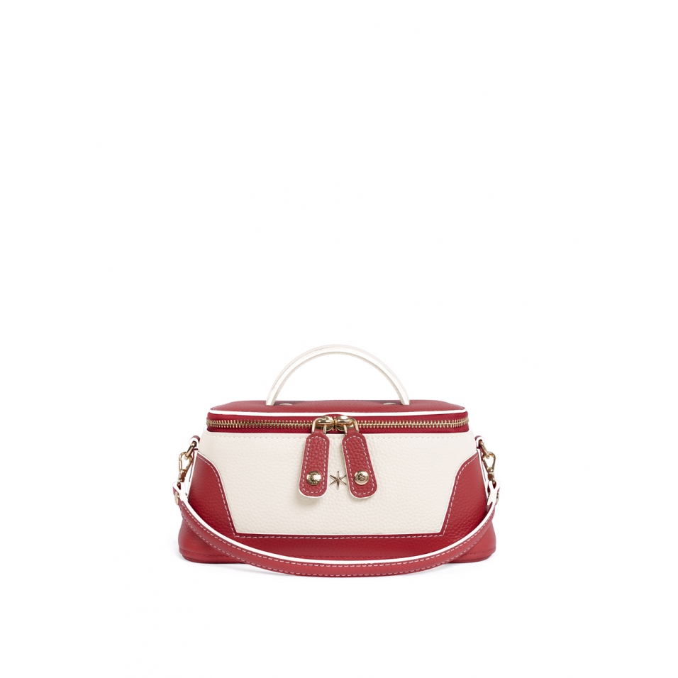 'Lingot Duo' Sac à main Cuir Nappa Écrevisse, Crème & Or